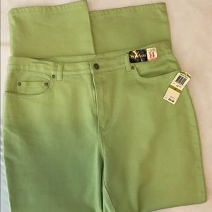 Style & Co. lime green straight leg, jeans - 14